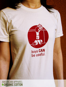 boys can be useful women's t-shirt